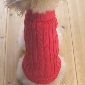 Tangpan Turtleneck Classic Straw-Rope Pro Pet Dog Sweater Apparel(Blue,XS)