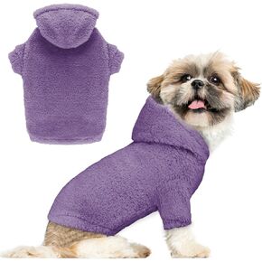 Fuzzy Dog Sweaters for Small Dogs Dog Hoodie Dog Clothes Warm Soft Cozy Dog Coats Hooded Sweatshirt Fleece Small Dog Hoodies Dog Sweater(Coffee-XS)