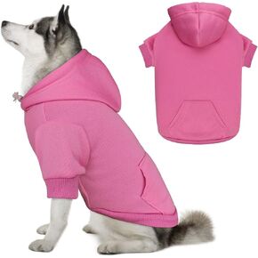 Dog Hoodie Dog Sweaters for Large Dogs Sweater Solid Soft Brushed Fleece Pet Clothes Pet Hoodie Sweatshirt with Pocket(Grey-XXL) in Saudi Arabia