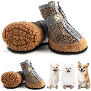 Hcpet Dog Shoes for Small Dogs Boots, Waterproof Dog Booties Paw Protector for Hot Pavement Winter Snow Hiking Booties 4Pcs