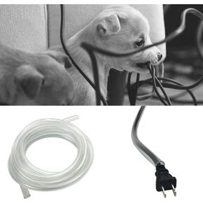 Clear Cord Cover Protects Your Cords and Keeps Your Pets Safe from Dangerous Wires, Durable, Cut to Size, Dog & Cat Protection from Chewing Cords, Cables, Wires (10ft) in Kuwait