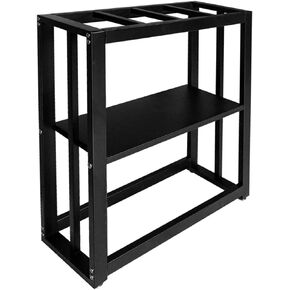 Fizgot Fish Tank Stand 20 Gallon, Double Layer Metal Aquarium Stand with Storage, 24.8" x 9.45" x 29.5" Breeder Reptile Tank Stand （Black） in Kuwait