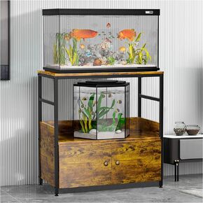 HOYRR Fish Tank Stand,Aquarium Stand,Three Tier Fish Tank Stand with Double door magnetic cabinet,10/20 Gallon Fish Tank Stand Bearable 1200 lbs,29.53" L x 15.75" W x 30.71" H in Kuwait