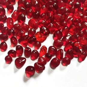 Red Glass Stones 1lb, Glass Gems for Vases Fillers, Irregular Smooth Glass Pebbles for Table Scatter, Aquarium Fish Tank, Gems Displaying, Outdoor Garden Landscaping in Kuwait
