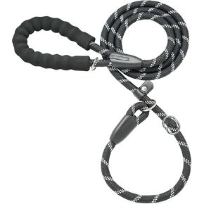 iYoShop Durable Slip Lead Dog Leash with Padded Handle and Highly Reflective Threads, No Pull Dog Training Leash, (1/2" x 5 FT, Black) in Kuwait