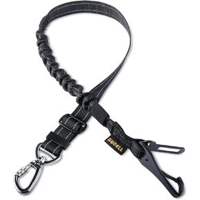 AUBELL Dog Seat Belt for car,Updated 3-in-1 Bungee Dog Car Tether with Clip Hook Latch & Buckle, Heavy Duty Dog Car Harness with Carabiner,Black in Kuwait