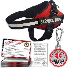 Service Dog Vest, ID Tag 50 ADA Information Cards - Harness with Patchs - S in Kuwait
