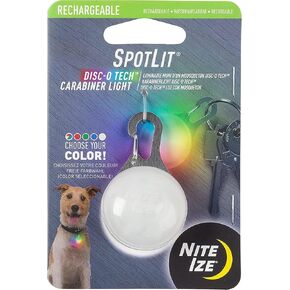 Nite Ize SpotLit XL Rechargeable Carabiner Light - Carabiner Keychain Clip with LED Light - Clip Color-Changing Light for Collars or Keys - Disc-O Select in Saudi Arabia