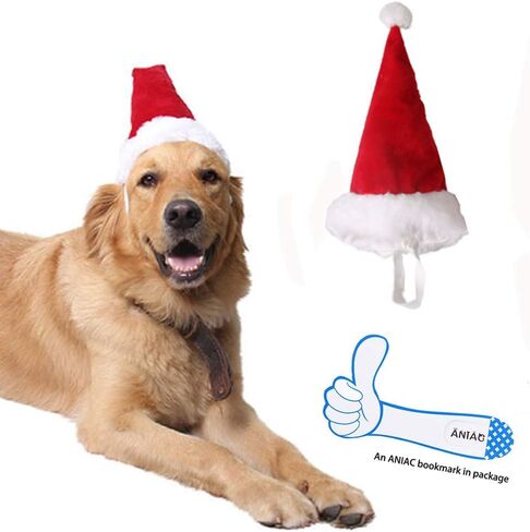ANIAC Adjustable 3D Christmas Dog Santa Hat for Medium to Large Dogs Pet Dog Santa Costume in Saudi Arabia