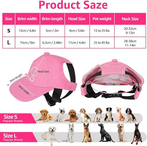 Debei Dog Hat Baseball Sun Trucker قبعة الحيوانات الأليفة للكلاب والقطط (كبيرة) قبعات الحيوانات الأليفة ذات فتحات أذن برباط قابلة للتعديل مع حماية من الأشعة فوق البنفسجية تناسب الكلاب الصغيرة والمتوسطة والكبيرة (أسود) in Kuwait