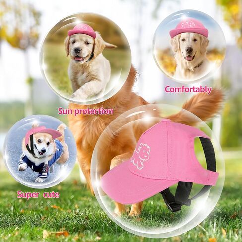 Debei Dog Hat Baseball Sun Trucker قبعة الحيوانات الأليفة للكلاب والقطط (كبيرة) قبعات الحيوانات الأليفة ذات فتحات أذن برباط قابلة للتعديل مع حماية من الأشعة فوق البنفسجية تناسب الكلاب الصغيرة والمتوسطة والكبيرة (أسود) in Kuwait