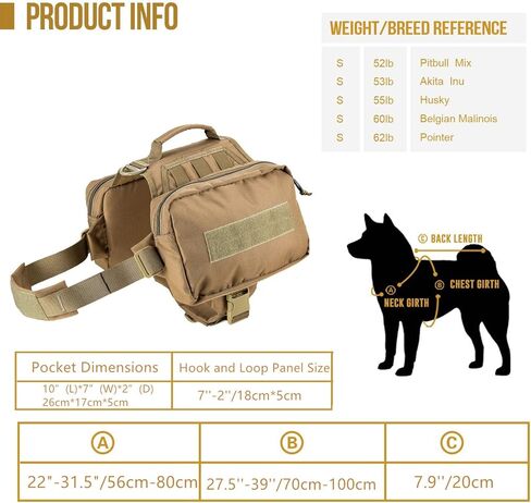 حقيبة ظهر للكلاب من JiePai، حقيبة ظهر للتنزه سيرًا على الأقدام، حقيبة سرج، حقيبة ظهر للكلاب، مع جيوب للكلاب المتوسطة والكبيرة، أسود in Kuwait