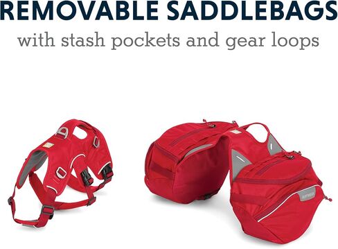 Ruffwear, Palisades Dog Pack, Multi-Day Hiking Backpack with Hydration Bladders, Red Currant, Small in Saudi Arabia