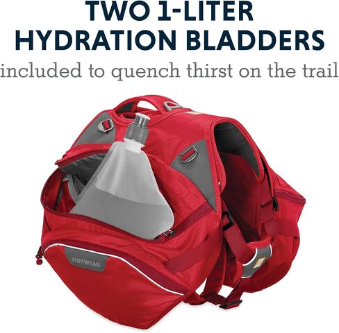 Ruffwear, Palisades Dog Pack, Multi-Day Hiking Backpack with Hydration Bladders, Red Currant, Small in Saudi Arabia