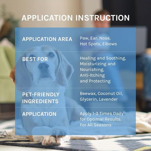 واقي وسادة بلسم مخلب الكلب ومرطب مهدئ: يهدئ ويصلح ويشفي الشقوق الجافة المتهيجة وجروح الأنف بشكل فعال، ويخفف الحكة، 2.5 أونصة، مثالي لجروح الإصابات المتشققة - زبدة الشمع على شكل خطم in Kuwait