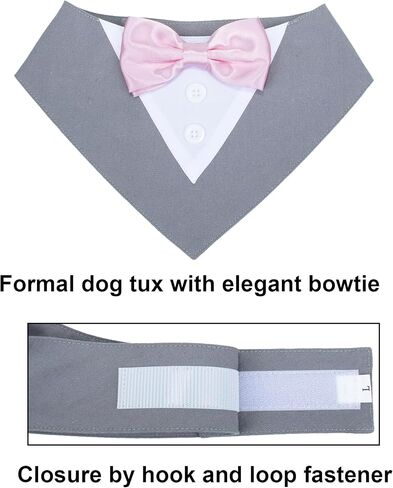ADOGGYGO Dog Tuxedo Bandana, Wedding Birthday Dog Bow Tie, Black, Medium in Kuwait
