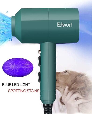 اي ون مجفف شعر الكلاب والقطط، مجفف احترافي مزدوج القوة للحيوانات الاليفة المتوسطة والصغيرة، معتمد من اللجنة الكهروتقنية الدولية ومعيار UL (اخضر داكن) in Kuwait