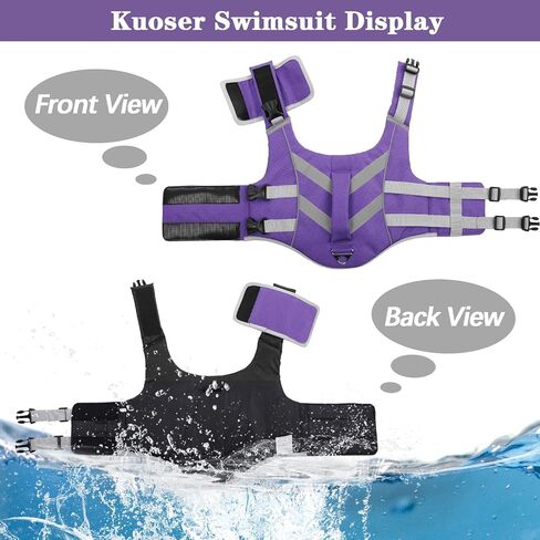 Kuoser Reflective Dog Life Jacket, Dog Life Vest for Swimming Boating in Kuwait