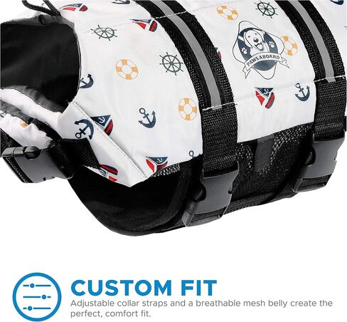 Dog Life Jacket - Swimming Vest for Dogs, Adjustable, Reflective, Comfortable, Multiple Colors, Patterns, XX-Small to Extra Large Dog Swim Vest with Handle (Red, Large) in Saudi Arabia