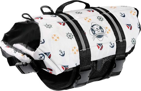 Dog Life Jacket - Swimming Vest for Dogs, Adjustable, Reflective, Comfortable, Multiple Colors, Patterns, XX-Small to Extra Large Dog Swim Vest with Handle (Red, Large) in Saudi Arabia