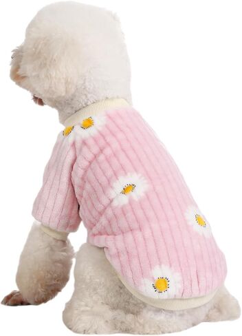 Dog Sweater, 3 Pack Dog Sweaters for Small Dogs, Dog Clothes for Small Dogs Girl Boy, Ultra Soft and Warm Puppy Sweater Dog Coat for Winter Christmas (Small, Pink+Purple+Peach) in Kuwait