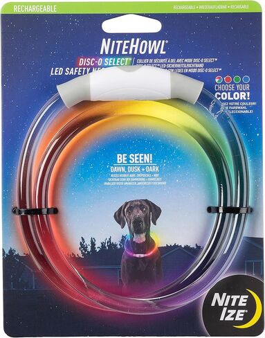 قلادة أمان Nite Ize NiteHowl LED - قلادة مضيئة للكلاب مع أضواء LED - إكسسوارات للكلاب للمشي والجري ليلاً - بطاريات قابلة للاستبدال - أخضر in Kuwait