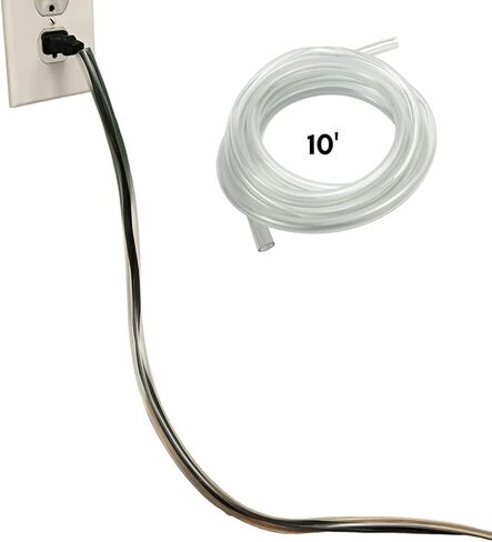 Clear Cord Cover Protects Your Cords and Keeps Your Pets Safe from Dangerous Wires, Durable, Cut to Size, Dog & Cat Protection from Chewing Cords, Cables, Wires (10ft) in Kuwait