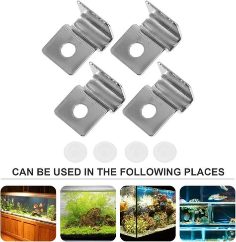 POPETPOP 4 قطع غطاء خزان الأسماك قوس المظلة كليب غطاء حوض السمك قوس غير القابل للصدأ يدعم حوض السمك الاكريليك كليب خزان الأسماك مقاطع الاكريليك بدون إطار عدم الانزلاق خزان الأسماك المشبك الفولاذ المقاوم للصدأ in Kuwait