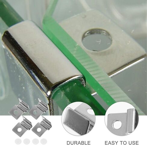 POPETPOP 4 قطع غطاء خزان الأسماك قوس المظلة كليب غطاء حوض السمك قوس غير القابل للصدأ يدعم حوض السمك الاكريليك كليب خزان الأسماك مقاطع الاكريليك بدون إطار عدم الانزلاق خزان الأسماك المشبك الفولاذ المقاوم للصدأ in Kuwait