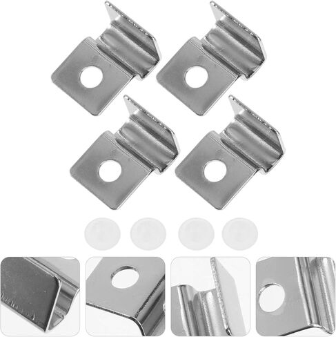 POPETPOP 4 قطع غطاء خزان الأسماك قوس المظلة كليب غطاء حوض السمك قوس غير القابل للصدأ يدعم حوض السمك الاكريليك كليب خزان الأسماك مقاطع الاكريليك بدون إطار عدم الانزلاق خزان الأسماك المشبك الفولاذ المقاوم للصدأ in Kuwait