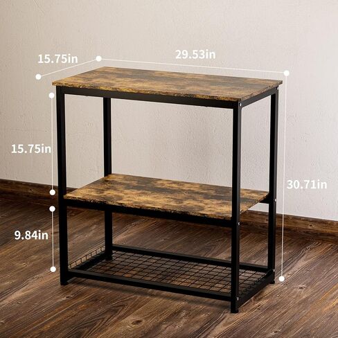 HOYRR Fish Tank Stand,Aquarium Stand,Vintage Ironwood Aquarium Stand,Three Tier Fish Tank Stand with Storage Basket,10/20 Gallon Fish Tank Stand Bearable 800 lbs,29.53" L x 15.75" W x 30.71" H(black in Kuwait