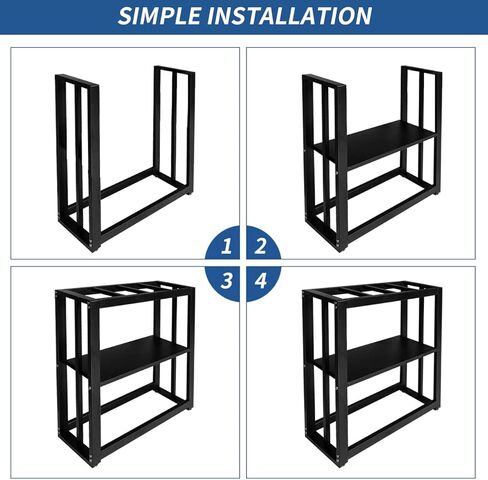 حامل حوض أسماك Fizgot سعة 20 جالونًا، حامل حوض أسماك معدني مزدوج الطبقة مع مساحة تخزين، 24.8 بوصة × 9.45 بوصة × 29.5 بوصة، حامل خزان زواحف مربي (أسود) in Kuwait