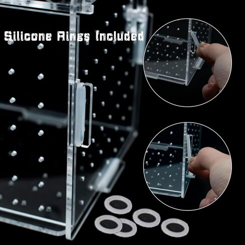 صندوق تربية الأسماك الأكريليك، صندوق عزل تربية حوض السمك، صندوق تربية الأسماك الشفاف لخزان الأسماك، حاضنة التفريخ لأسماك الروبيان جوبي كلوونفيش الصغيرة (3.9 * 3.9 * 3.9 بوصة) in Kuwait