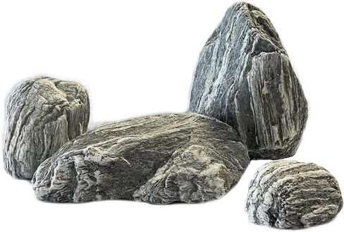 AquaNatural 15lb Silver Alpine Rock Mountain Stone for Aquariums, aquascaping, terrariums and vivariums,Silver, White, Black in Kuwait