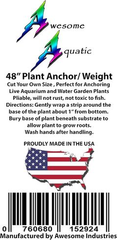 Awesome Aquatic Aquarium Plant Weights, 50 Count, Lead Ribbon Fish Anchors in Kuwait