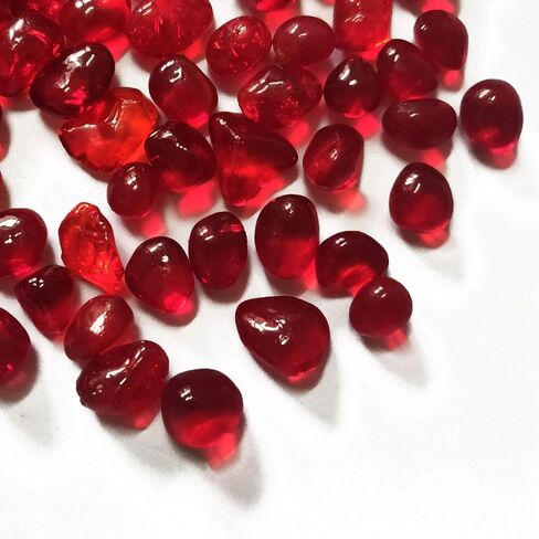 Red Glass Stones 1lb, Glass Gems for Vases Fillers, Irregular Smooth Glass Pebbles for Table Scatter, Aquarium Fish Tank, Gems Displaying, Outdoor Garden Landscaping in Kuwait