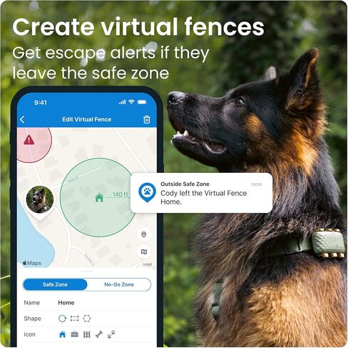 Tractive XL GPS Tracker ومراقبة الصحة للكلاب (50 رطلاً +) - جهاز تعقب موقع GPS للحيوانات الأليفة الرائد في السوق | تنبيهات العافية والهروب | مقاوم للماء | يعمل مع أي طوق (إصدار المغامرة) in Kuwait