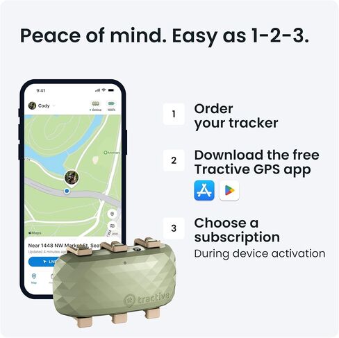 Tractive XL GPS Tracker ومراقبة الصحة للكلاب (50 رطلاً +) - جهاز تعقب موقع GPS للحيوانات الأليفة الرائد في السوق | تنبيهات العافية والهروب | مقاوم للماء | يعمل مع أي طوق (إصدار المغامرة) in Kuwait