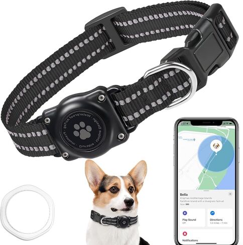 Vebiso GPS Tracker for Dogs, Waterproof Location Pet Tracking Smart Collar (iOS Only), No Monthly Fee Black in Kuwait