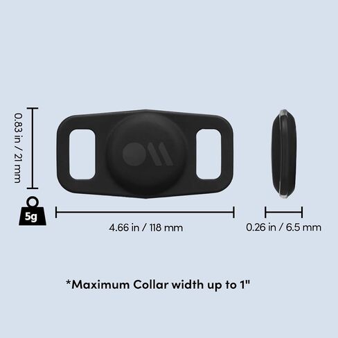 Case-Mate 1 Pack AirTag Dog Collar Holder/Case - Black in Kuwait
