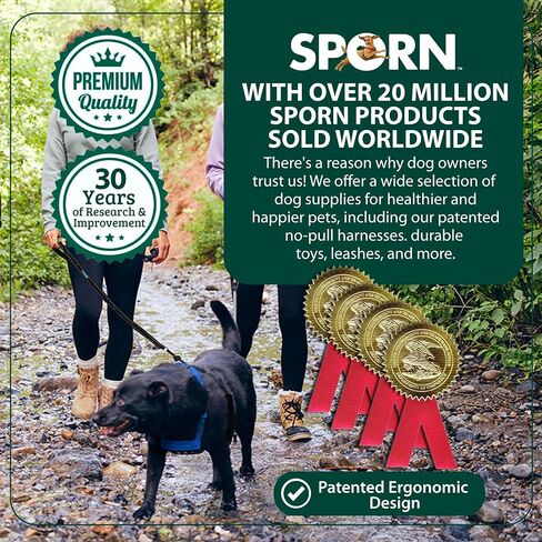 Sporn No Pull Dog Harness, Durable Nylon Mesh Harness for Large Dogs, No Choke Design, Padded Restraint Sleeves, Adjustable Fit, Easy On/Off, Large/XL for Extra Large Breeds, Black in Kuwait