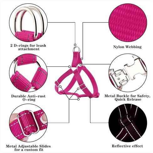 Plutus Pet Step in Dog Harness, Reflective, Adjustable, and Secure with Metal Buckles, Easy Walk Dog Harness for Puppy, Small, Medium and Large Dogs, Purple, M in Saudi Arabia