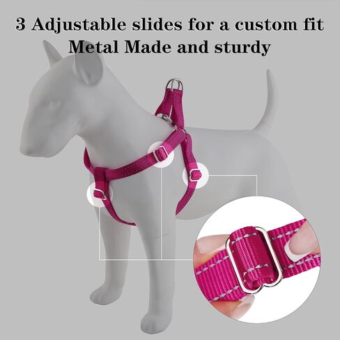 Plutus Pet Step in Dog Harness, Reflective, Adjustable, and Secure with Metal Buckles, Easy Walk Dog Harness for Puppy, Small, Medium and Large Dogs, Purple, M in Saudi Arabia