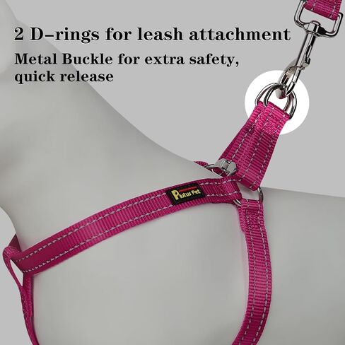 Plutus Pet Step in Dog Harness, Reflective, Adjustable, and Secure with Metal Buckles, Easy Walk Dog Harness for Puppy, Small, Medium and Large Dogs, Purple, M in Saudi Arabia