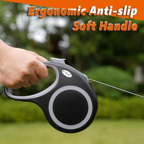 مقود الكلب القابل للسحب من EC.TEAK، مقود المشي للكلاب بطول 26 قدمًا للكلاب المتوسطة والكبيرة التي يصل وزنها إلى 110 رطل، زر واحد للكسر والقفل، شديد التحمل ولا يتشابك in Kuwait