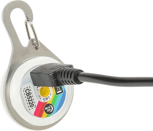 Nite Ize SpotLit XL ضوء حلقة تسلق قابل لإعادة الشحن - مشبك سلسلة مفاتيح مع ضوء LED - مشبك ضوء متغير اللون للياقات أو المفاتيح - قرص O Select in Saudi Arabia