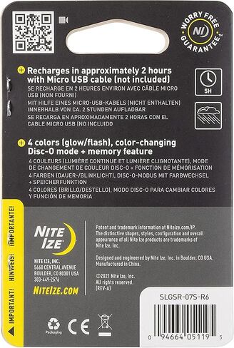 Nite Ize SpotLit XL ضوء حلقة تسلق قابل لإعادة الشحن - مشبك سلسلة مفاتيح مع ضوء LED - مشبك ضوء متغير اللون للياقات أو المفاتيح - قرص O Select in Saudi Arabia