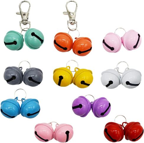 طوق باريوجوو 20 قطعة من أجراس الحيوانات الأليفة الملونة للقطط الكبيرة 2 سم جرس قوي عالي الصوت لتدريب الكلاب على استخدام المرحاض in Kuwait