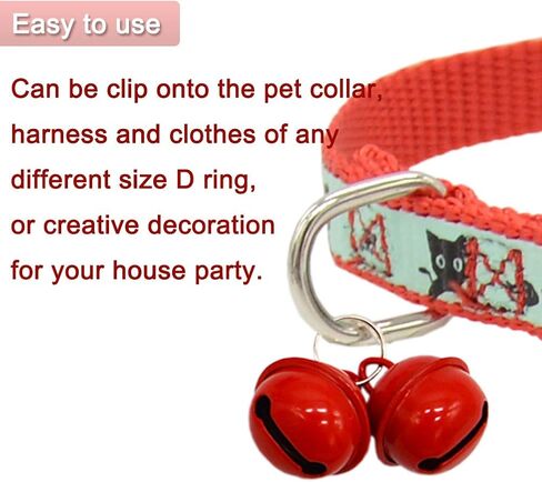 طوق باريوجوو 20 قطعة من أجراس الحيوانات الأليفة الملونة للقطط الكبيرة 2 سم جرس قوي عالي الصوت لتدريب الكلاب على استخدام المرحاض in Kuwait