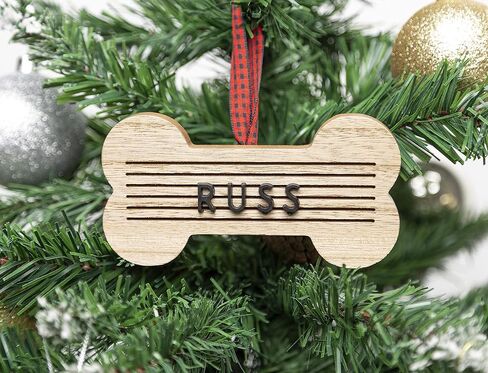 Pearhead Meowy Christmas Wooden Ornament, Pet Picture Frame Rustic Ornament, Cat Christmas Tree Ornament Keepsake in Kuwait
